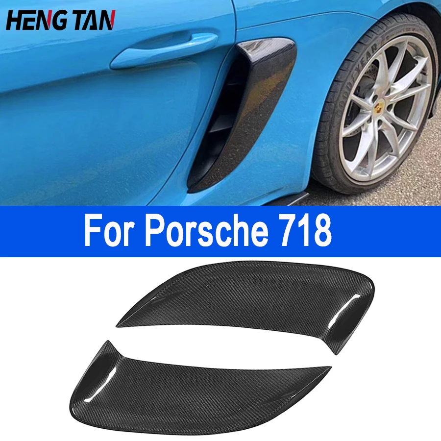 For Porsche 718 Boxster Cayman 2016-2020 Carbon Fiber FRP Side Vents Air Intake Trim Bumper Spoiler Car Accessories Body Kit