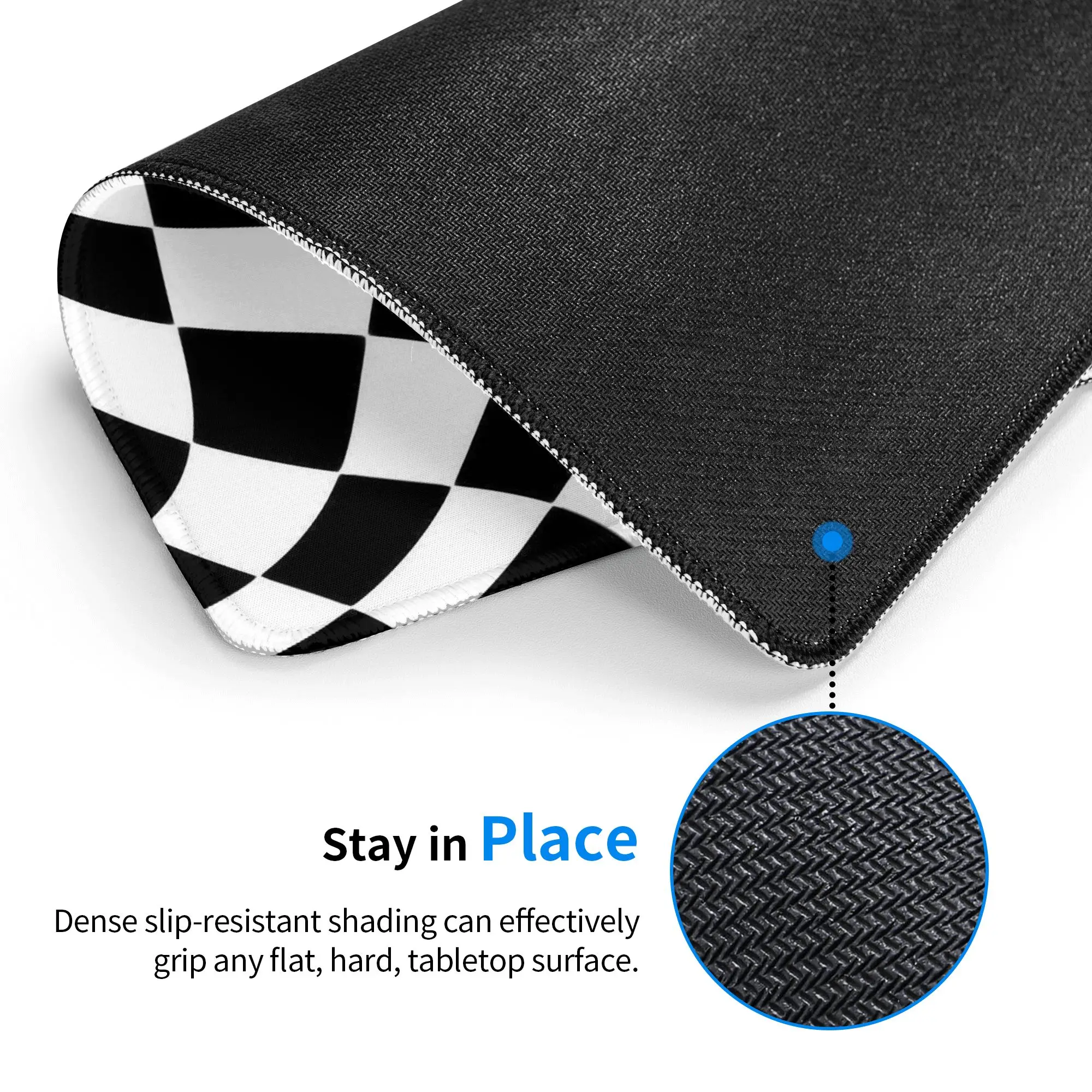 Black White Checkered Mouse Pad Computer Keyboard Mouse Mat Gamer PC Laptop Desk Mat Office Table Mats