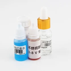 10ml Pen Electroplating Solution with Stainless Steel，Red, Black, Gold Brush Plating Solution for DIY Jewelry Making Tools