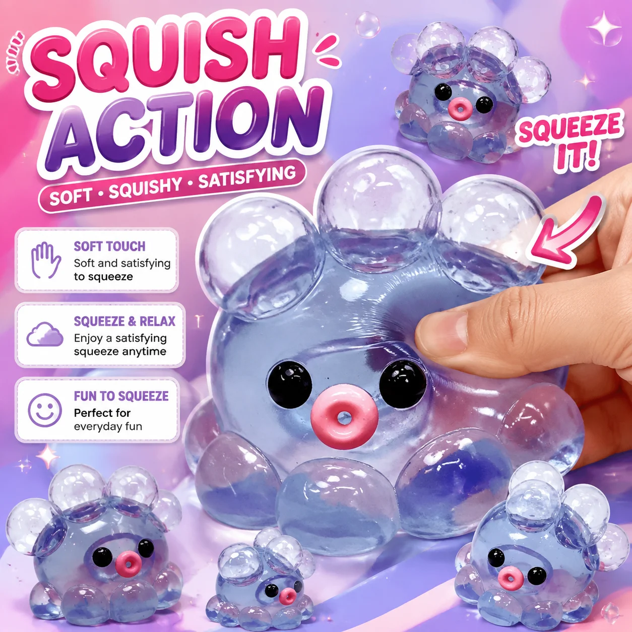 Here is your optimized title: Squeeze Sensory Octopus Popper Anti-Anxiety Fidget Toy for Adults Kids ASMR Fun Party Gift