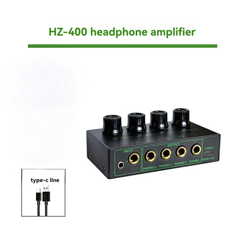 REPLA-4 Kanaals Stereo Audio Versterker Met laag geluidsniveau Professionele hoofdtelefoonversterker voor Sound Mixer PC Gitaar