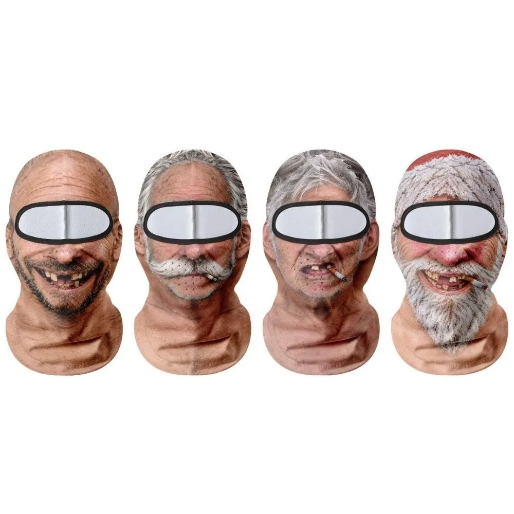 Old Man Balaclava Funny Face Balaclava with Cigar Windproof Old Man Balaclava Elastic Breathable Full Face Mask Cycling Skiing