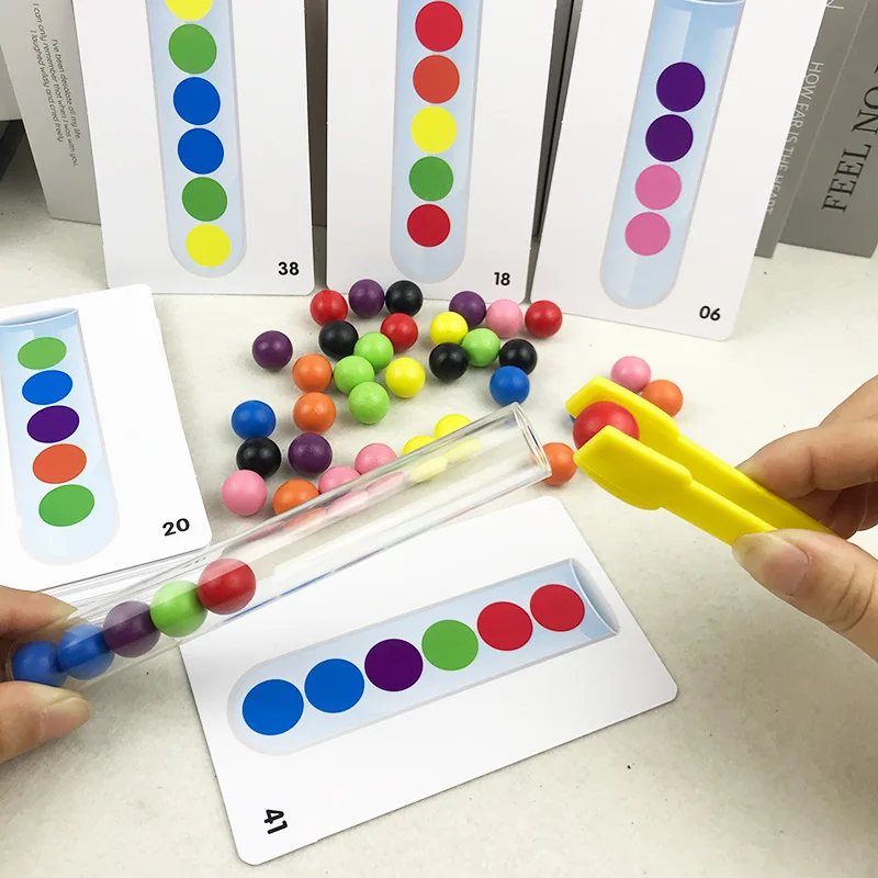 Clip beads test tube toy children logic concentration fine motor training game Montessoris teaching aids educational toy for kid