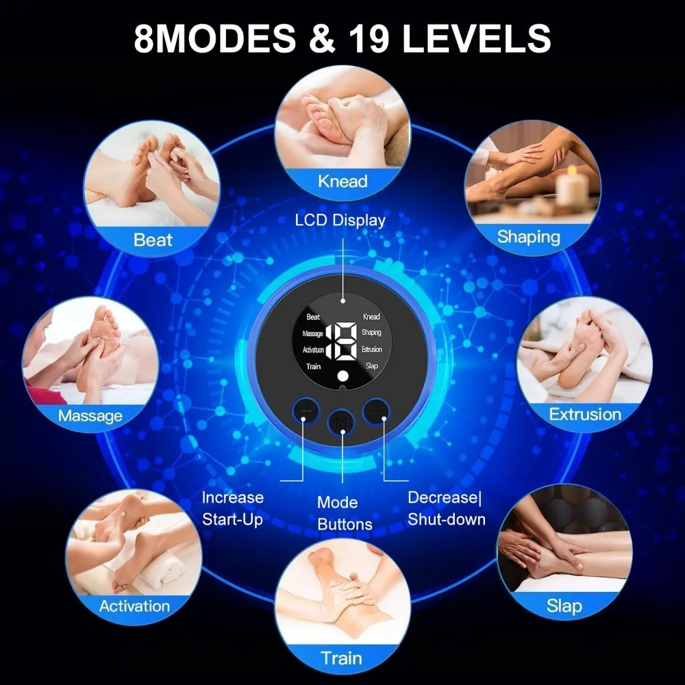 Polymères de pieds intelligents micro électriques EMS, masseur de pieds pour neuropathie, surpoids de vache amélioré, relaxation musculaire, instituts oto, 2 ensembles