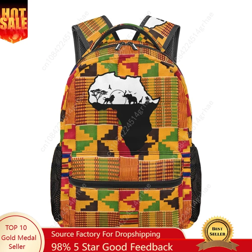 African Ethnic Culture All-over Print Student Backpack Custom Casual Suitable for Travel Camping Lightweight, and Easy To Clean