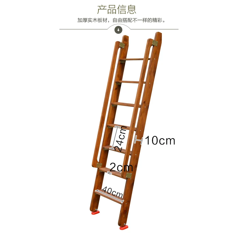 Fashion All solid wood wooden stairs with handrails Household indoor climbing Wooden ladders for engineering Loft stairs