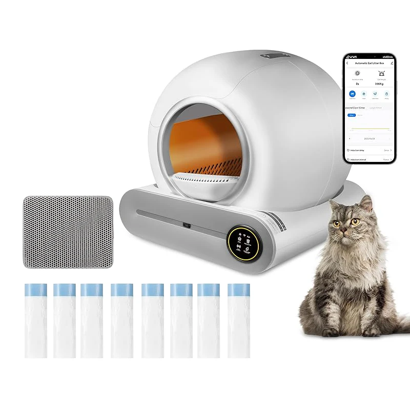 

Tonepie Smart Cat Toilet Litter Tray Automatic Cat Litter Box Self Cleaning App Large 65L Arenero Autolimpieza Pet Item Toilette