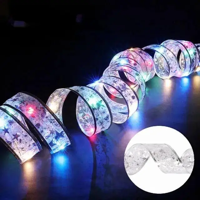 

LED Christmas Tree Copper Wire Ribbon Light String Colorful Full Sky Star Light Flower Bouquet Gift Box Decorative Lamp Strings