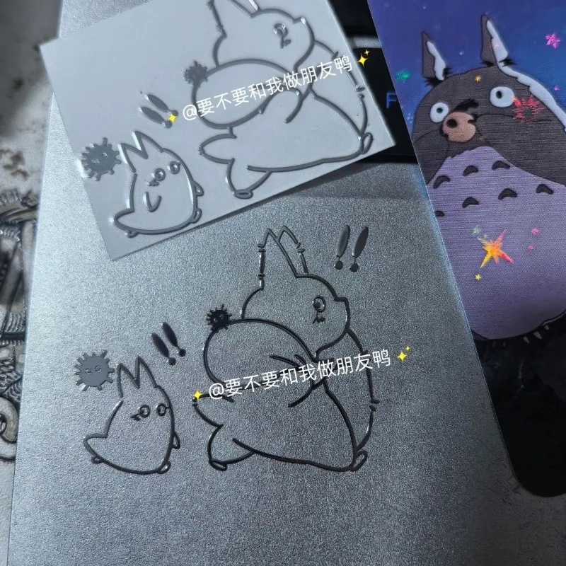 My Neighbor Totoro Minimalistische 3D-Metallaufkleber DIY-Dekoration für Handys, Tablets und Laptops Stilvolle personalisierte Ornamente
