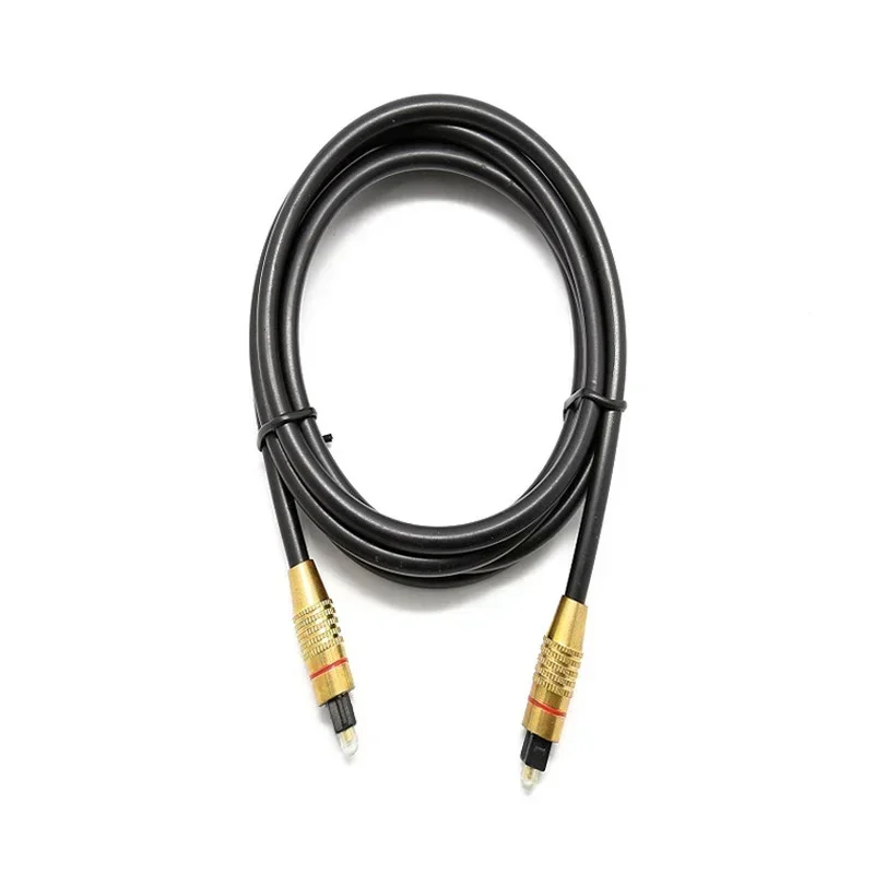 Banhado a ouro cabeça áudio cabo de fibra óptica, Toslink Digital Optical Fiber, Side Interface transmissão de áudio, OD6 milímetros