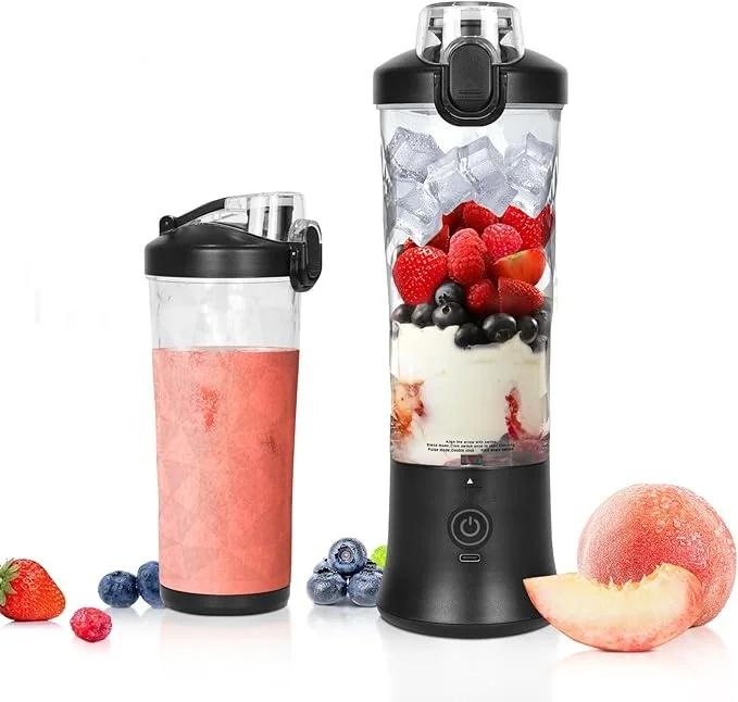 Portable Blender Cordless 20 Oz Individual Juicer Rechargeable Travel Blender BPA Free Mini Blender for Smoothies