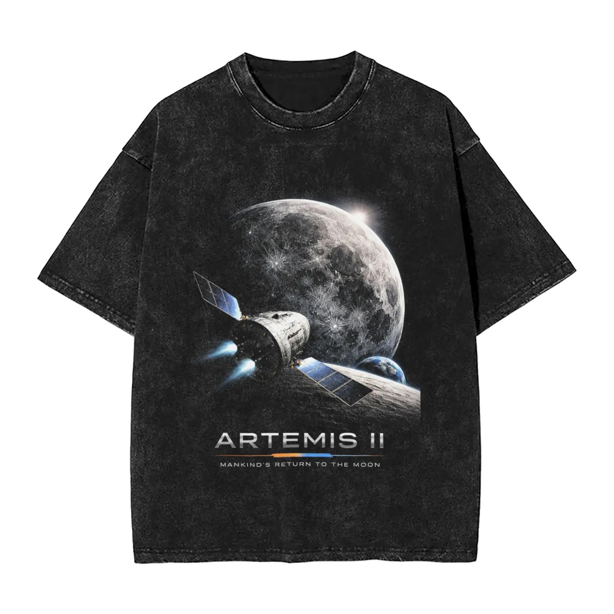 Artemis 2026 Rocket Launch Mission to The Moon Artemis 2 T Shirts  Washed Short Sleeve Harajuku T-Shirts Streetwear Summer Tees