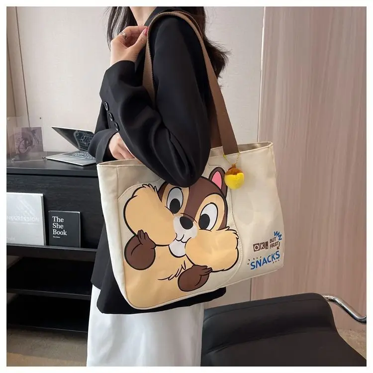 Disney Canvas Bag Girls large capacity bag summer new cartoon Crossbody Bags carrying mommy single shoulder Tote bag