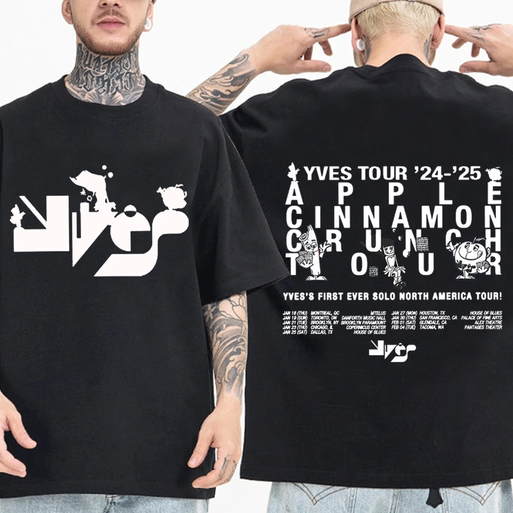 2025-Yves Apple Cinnamon Crunch Tour T-shirt Man Women Harajuku O-neck Summer Casual Shirt