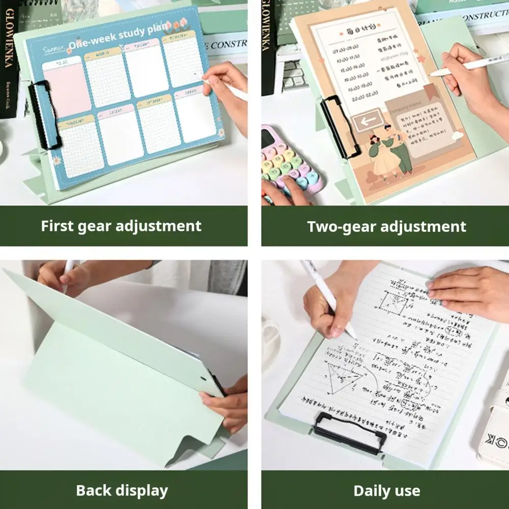 File Clipboard Organizer Waterproof A4 Clipboard Clip Folder with Vertical Plate Clamp for File Management Hard Board for Office