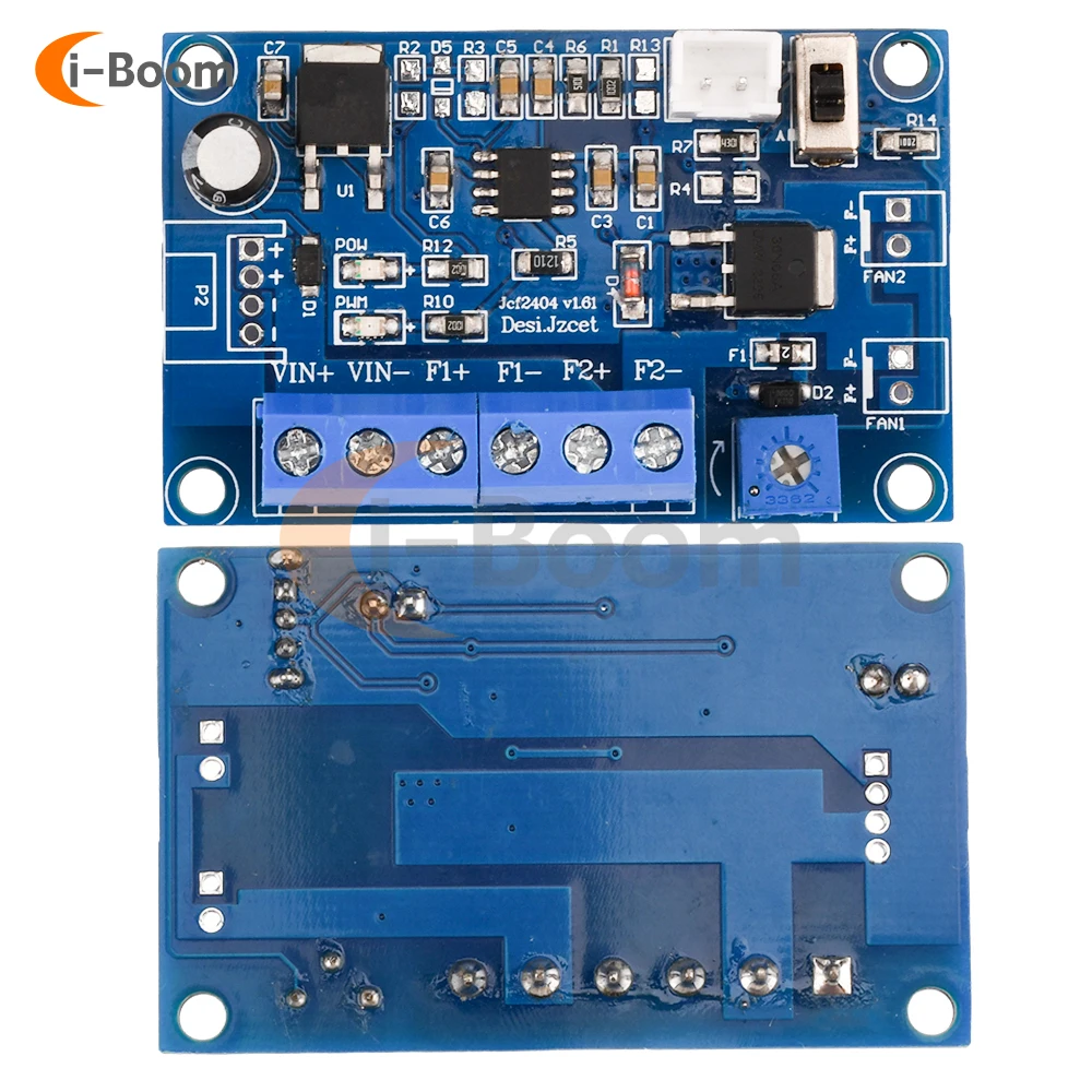 JCF2404 PWM DC Motor Speed Controller Adjustable Fan Temperature Control Module with Temperature Sensor 12V 24V DC Fan