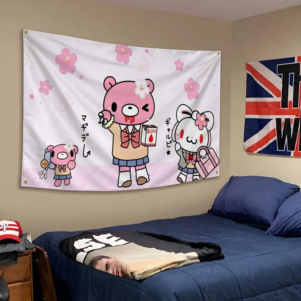 Character Gloomy Bear Pity Mori Chack Flags Banner Wall Hanging Decor Personality For Party Bedroom Outdoor Hogar Bedside