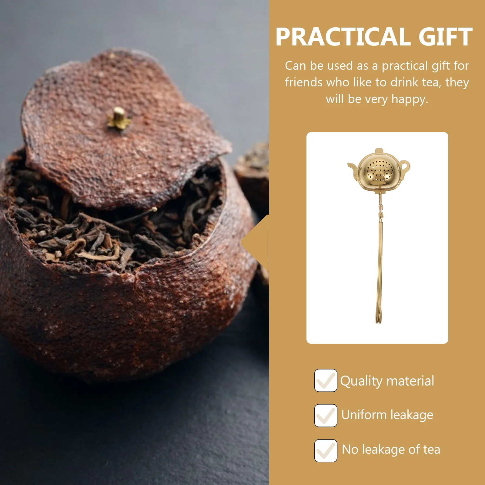 

Tea Strainer Stainless Steel Teapot Shape Handle Portable Home Office Loose Leaf Tea Infuser Tea-Leaf Clip