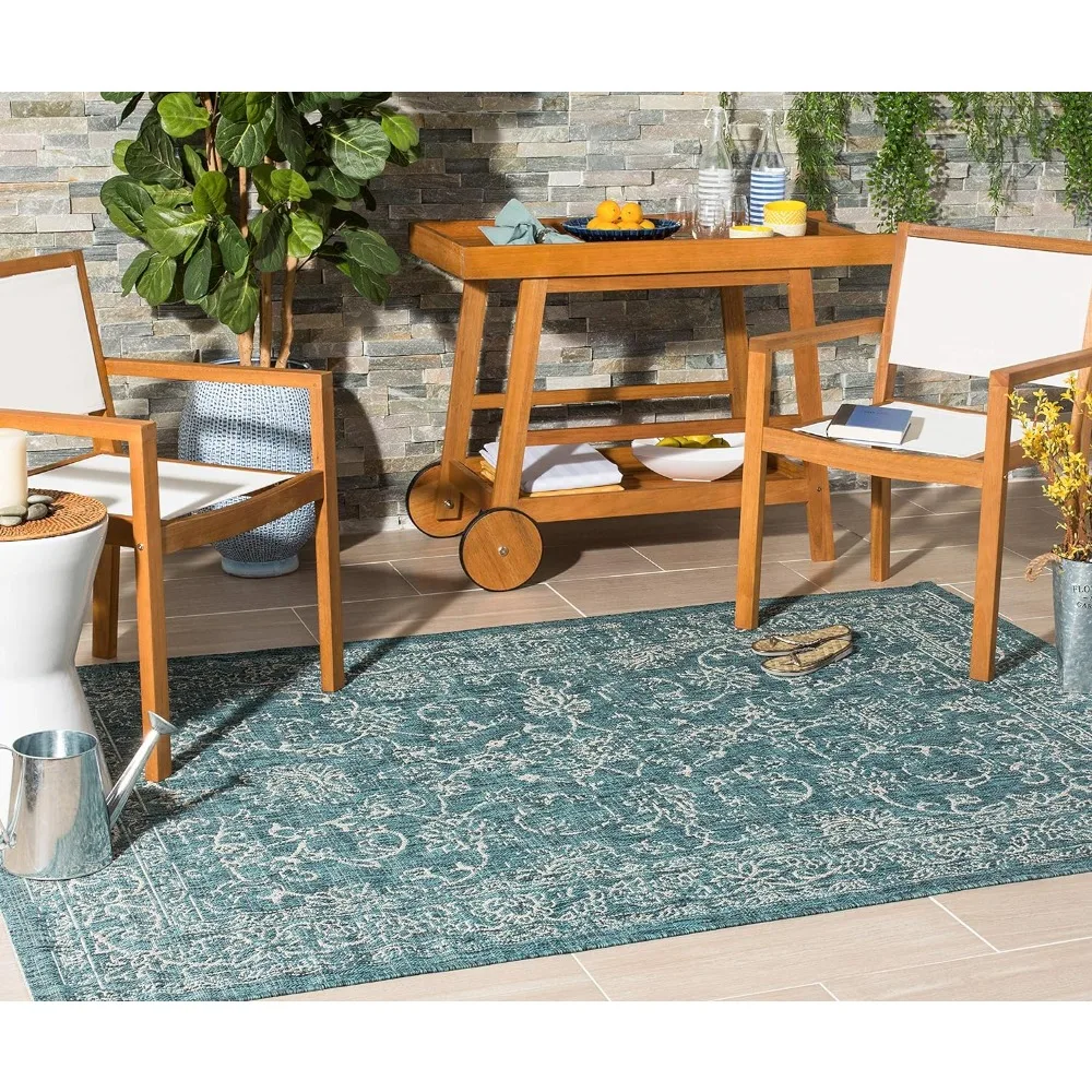 Outdoor Area Rug 8' X 10', Indoor/ Outside Waterproof Easy CleansingPatio Backyard Mudroom Area Mat