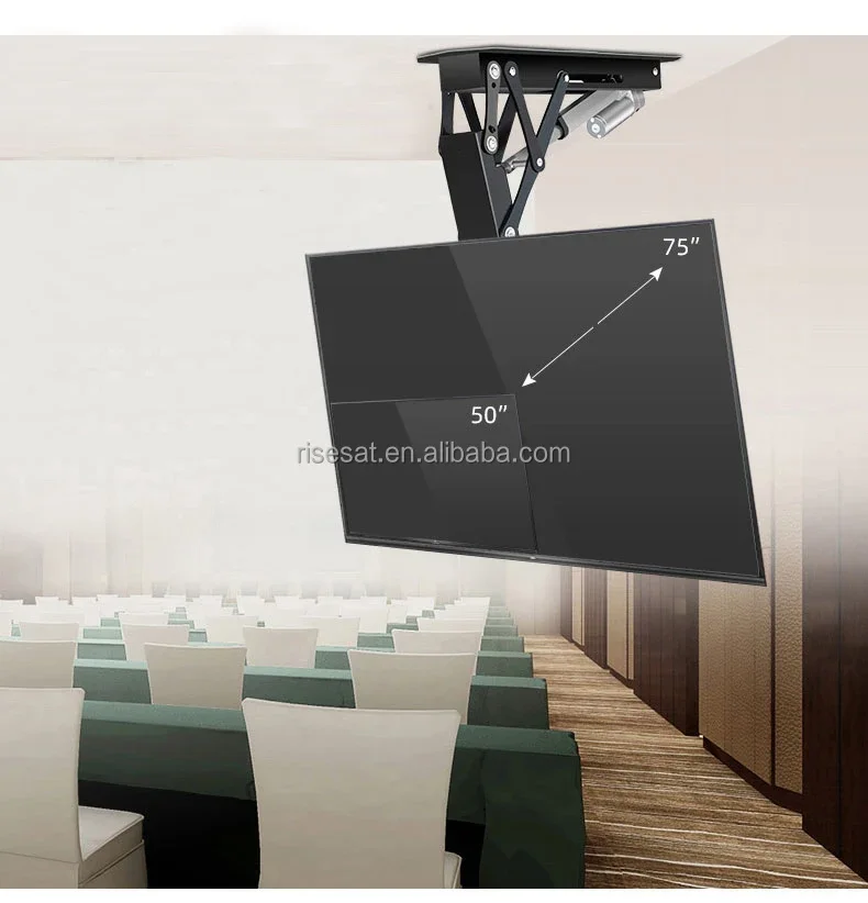 Suporte de teto motorizado para tv, 80 polegadas, teto suspenso, elevador elétrico, suporte de teto, RISESAT RS-TV5