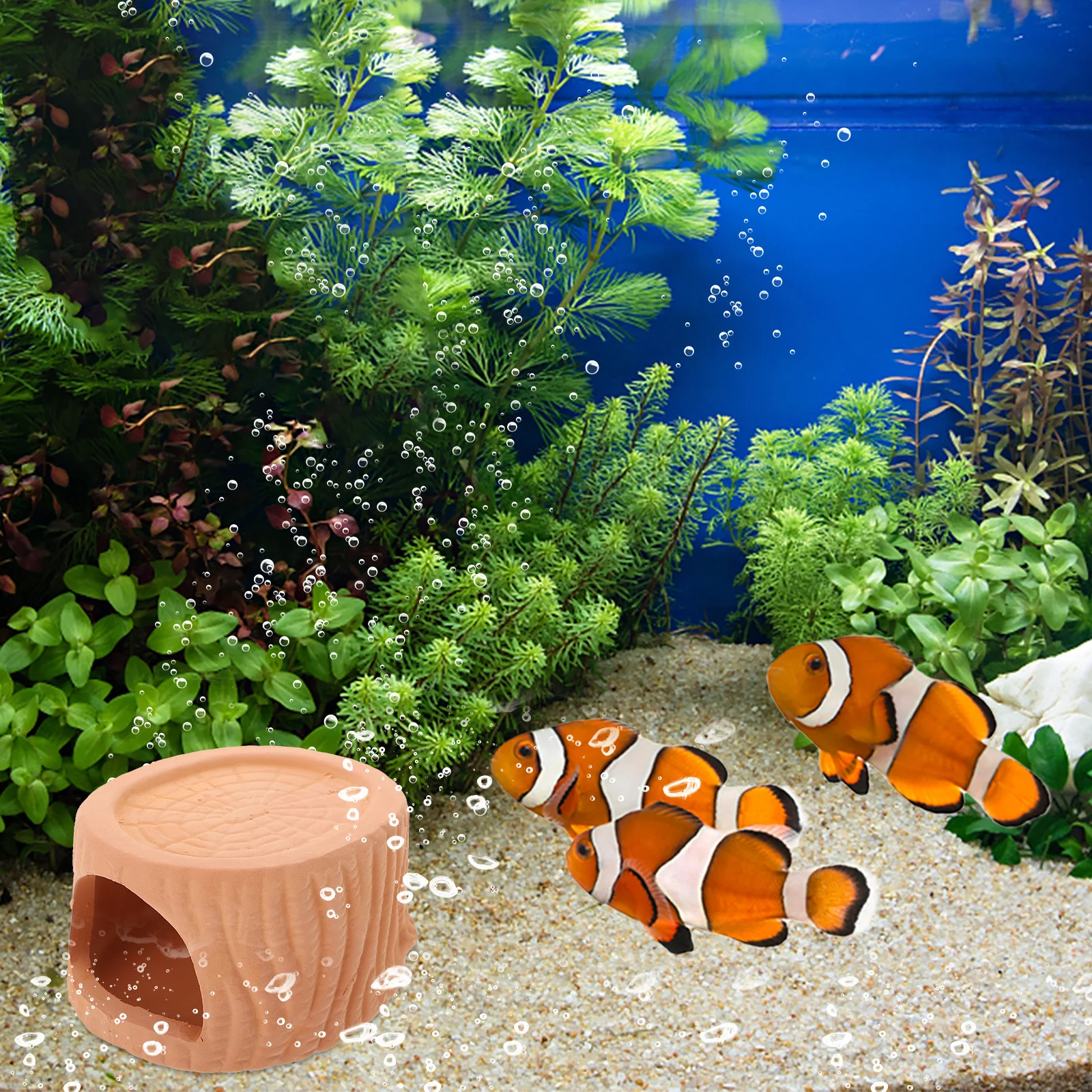 

2Pcs Ceramic Aquarium Fish Tank Stone Cave Hideout Landscape Decoration Natural Simulation Ornament for Fish Shrimp