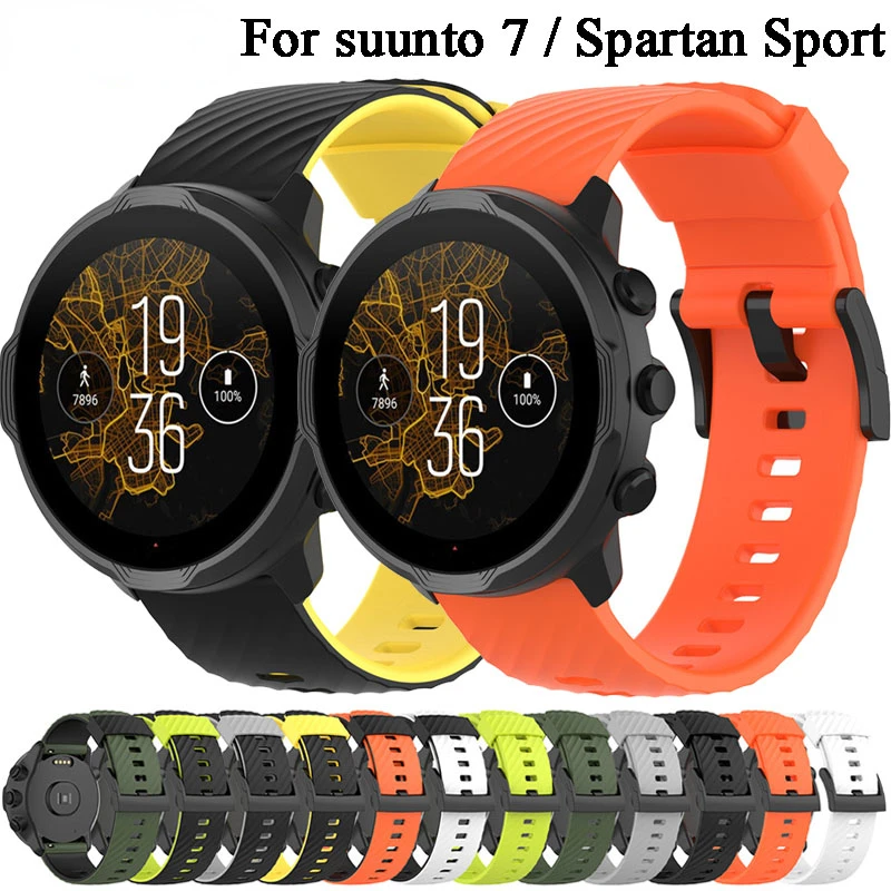 

Silicone Bracelet For Suunto 7 9 Spartan Sport Wrist HR Baro D5 Replacement Wristband Fossil Q Men's Hybrid Watch Strap Band