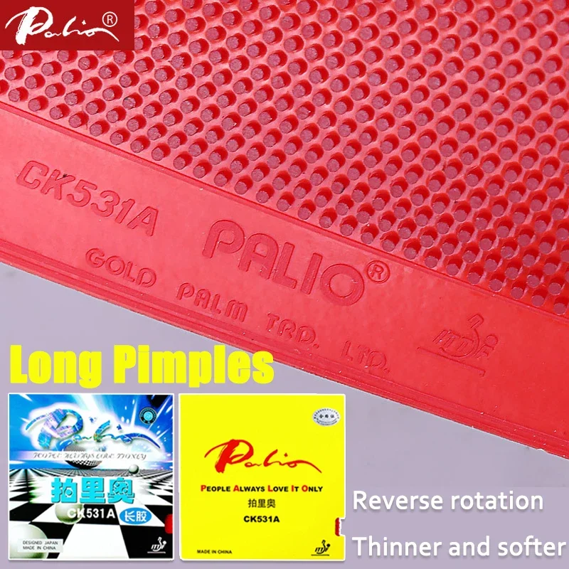 Palio CK531A Long Pimples Table Tennis Rubber Sheet with Thin Soft Rubber OX Ping Pong Rubber ITTF Approved Fast Attack and Loop