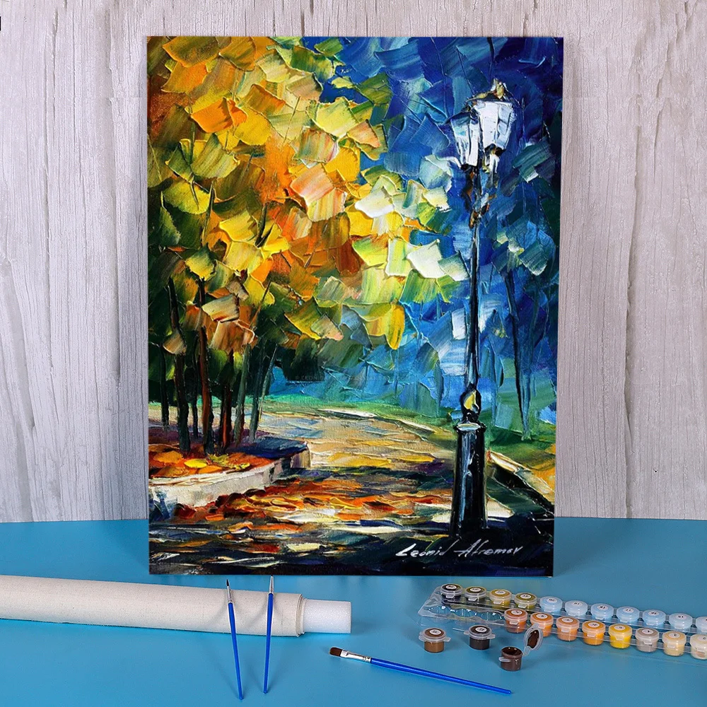 Lonely Night Paint By Numbers Set Acrylic Paints 50*70 Boards By Numbers New Design For Adults Wall Art  Handicraft