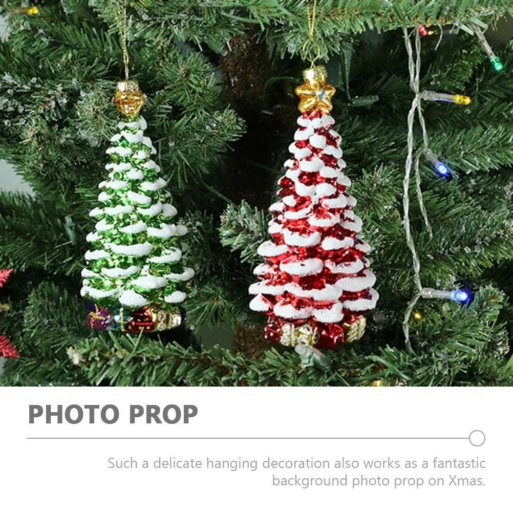 

2 Pcs Xmas Festival Decorations Christmas Ornaments Baubles Tree Hanging Glass Decors