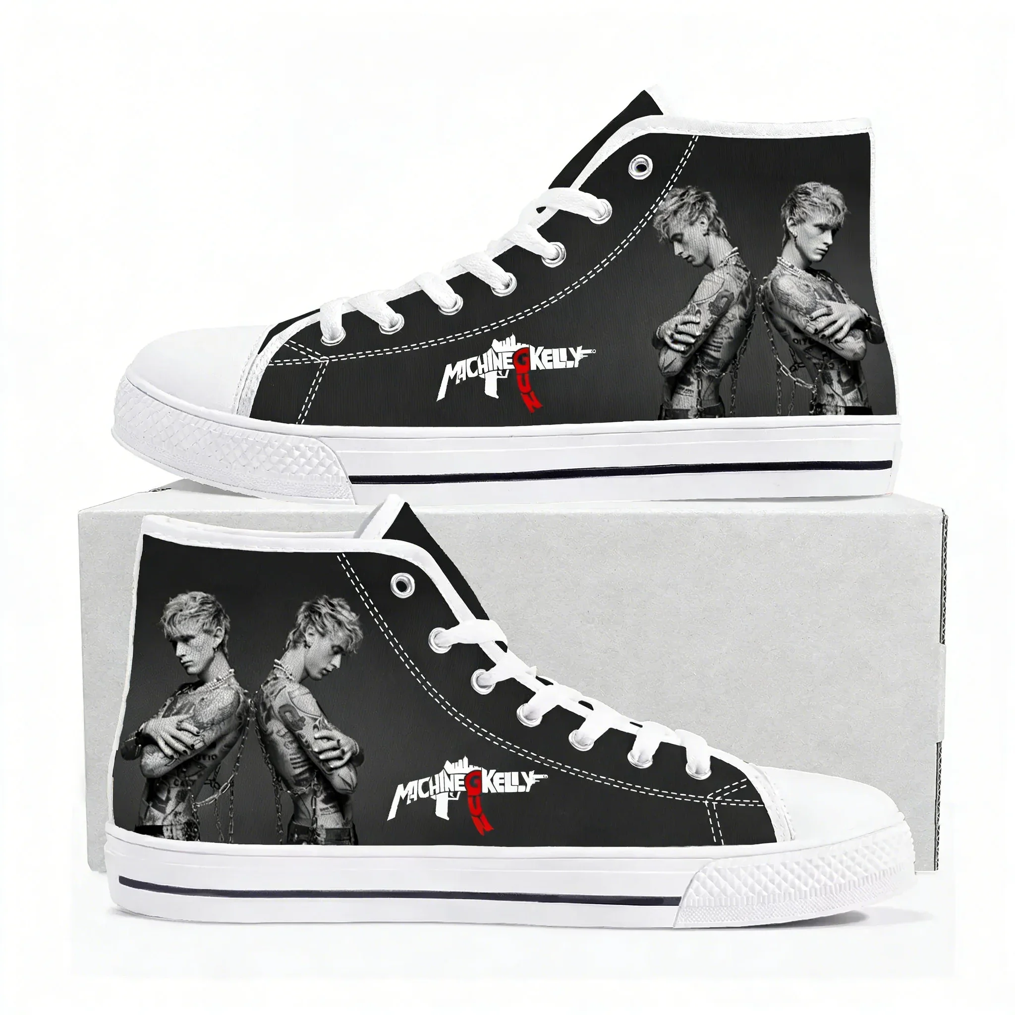 

Кроссовки M-Machine Gun K-Kelly MGK High Top, высококачественные, мужские, женские, подростковые, холщовые, для походов, повседневные, на заказ