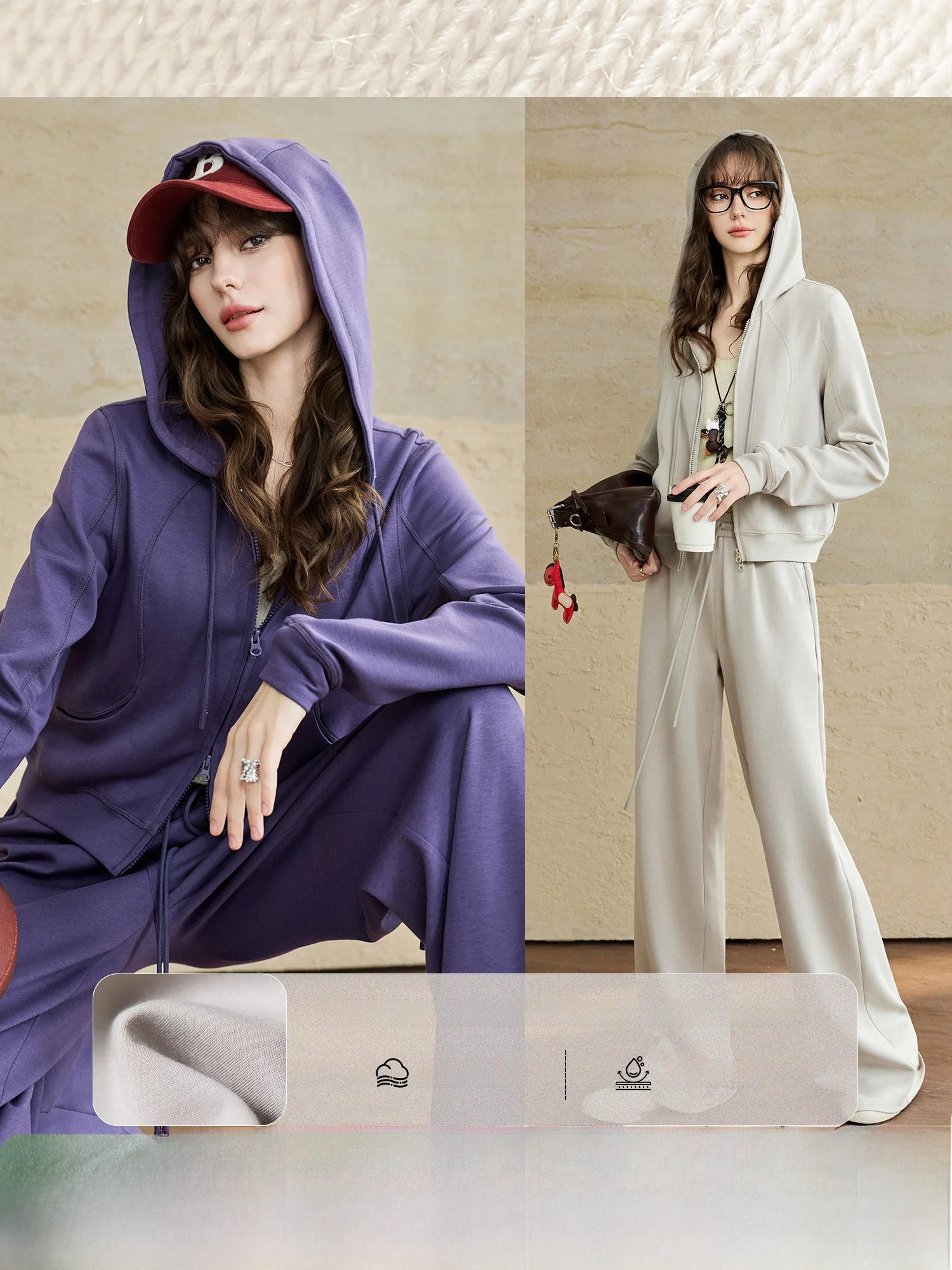 

Cozy Airport Sports Set Women's Modal Long Velvet Cotton Hooded Cardigan Spring Sweatshirt Sweatpants Fashion Set Casual Outfit