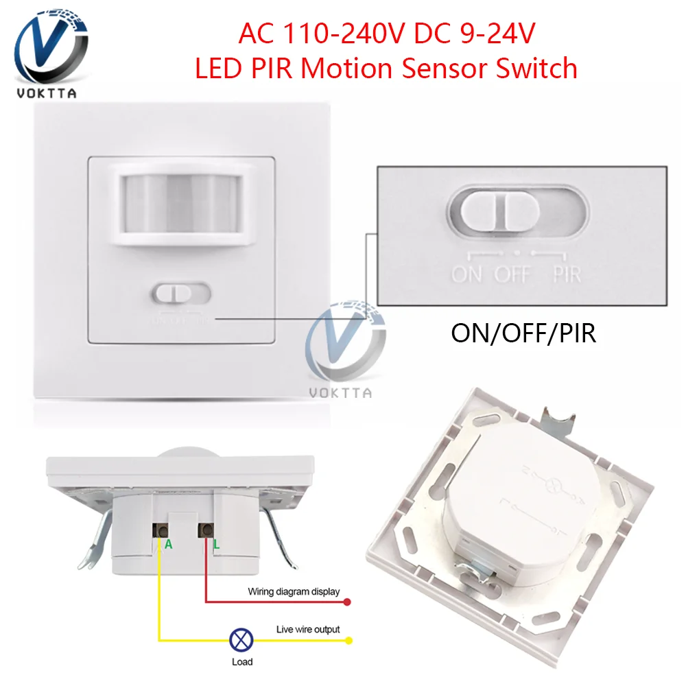 yZ[zAC 110-240V DC 9-24V LED PIR [VZT[XCb` 2 lԐԊOm\ȎԒxXCb`pl