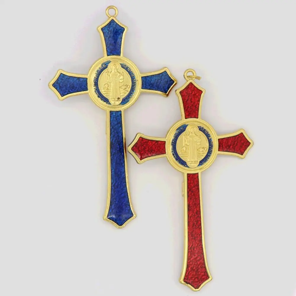 الكاثوليكية القديس الصليب قلادة سحر ديني سبيكة المسيح اليدوية قلادة الصلاة وسام الصليب يسوع الكاثوليكي #4