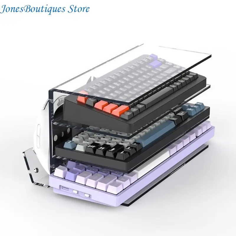 Desktop Keyboard Mouse Organize for Keyboards and Mouse Acrylic Display Stand W8KE