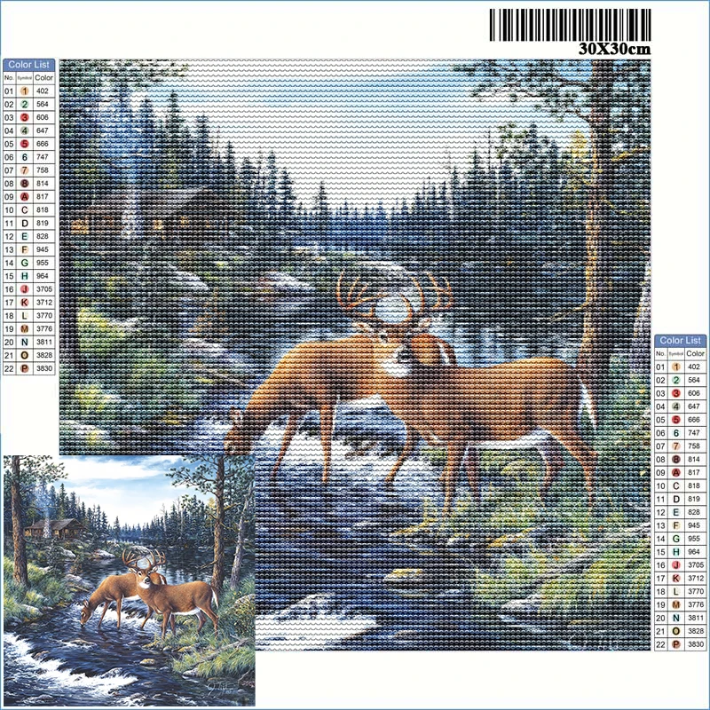 DIY 5D Diamond Painting New Arrivals Forest River Landscape Mosaic Animals Elk Embroidery Cross Stitch Crafts Supplies Adults