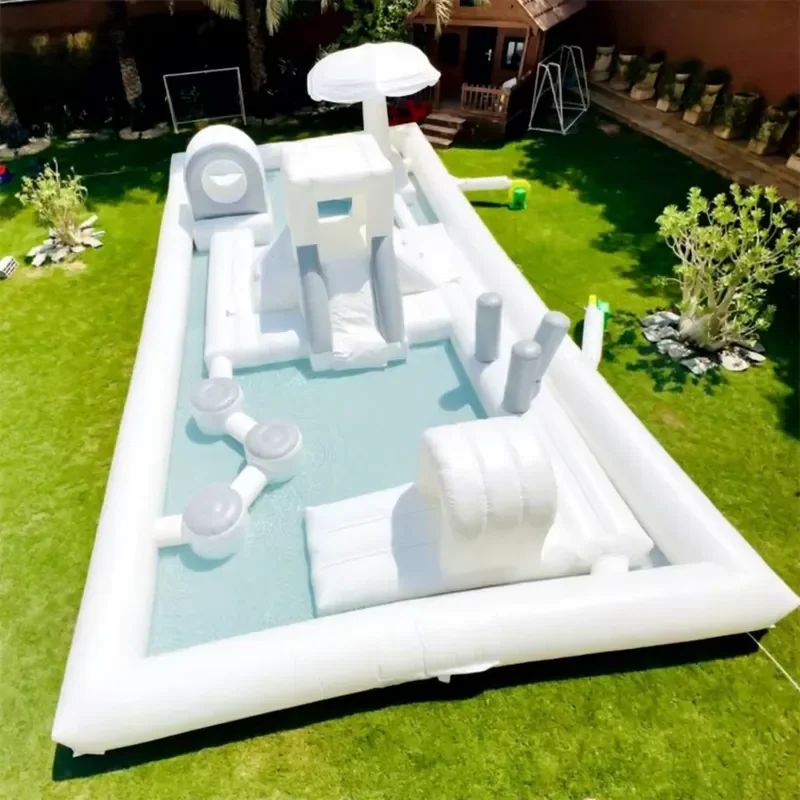 Outdoor Commercial Grade Kids Backyard Bounce House Obstacle Course Inflatable Splash Pad Water Park Slide Combo