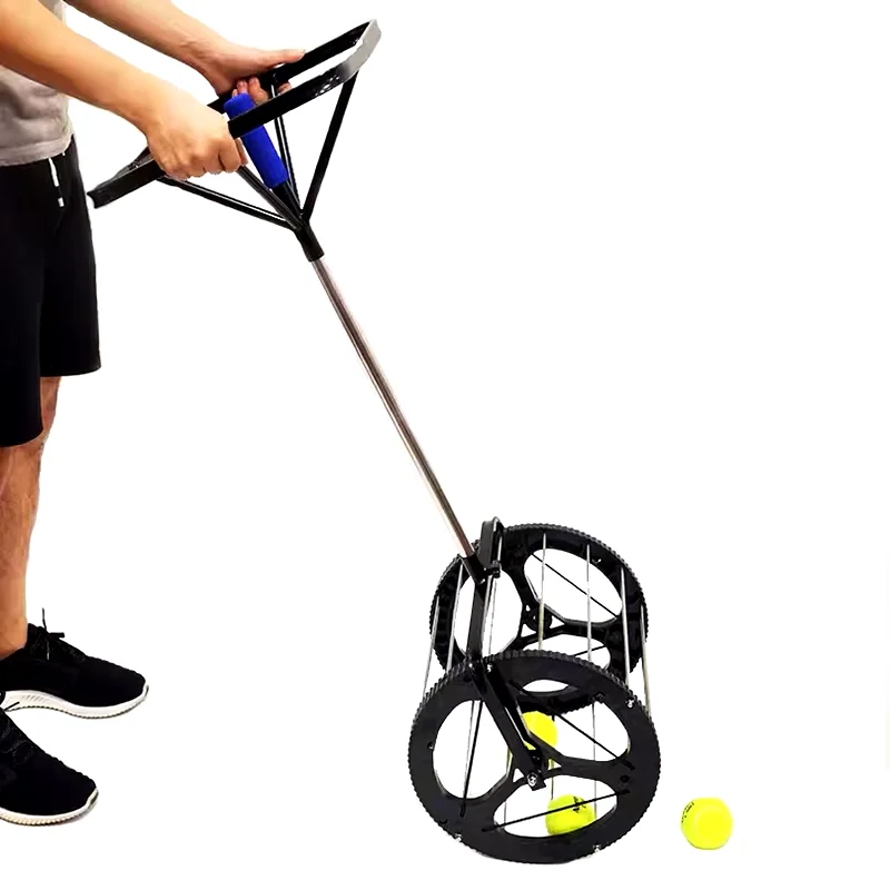 

Height Adjustable Tennis Balls Retriever 55 Capacity Basket Stainless Steel Automatic Tennis Ball Picker Tennis Ball Collector