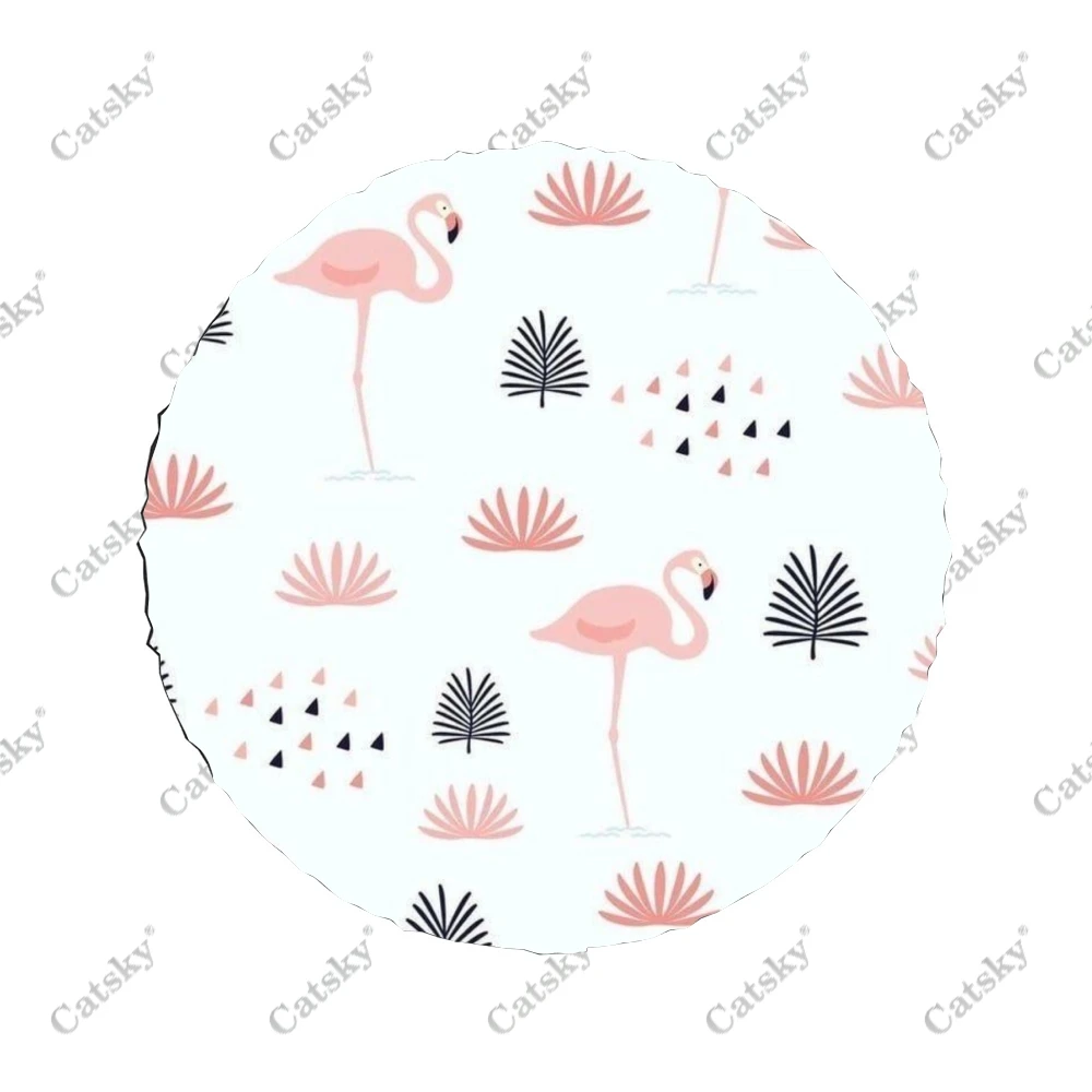 Pink Flamingo Animal Car Accessories Spare Tire Cover Waterproof  Wheel Auto Decoration Protect for Truck SUV Trailer 14-17in