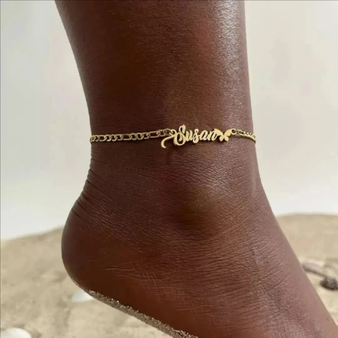 Personalized Stainless Steel Name Anklet Women Men Jewelry Custom Gold Color Nameplate Leg Chain Daily Wearing Accessories