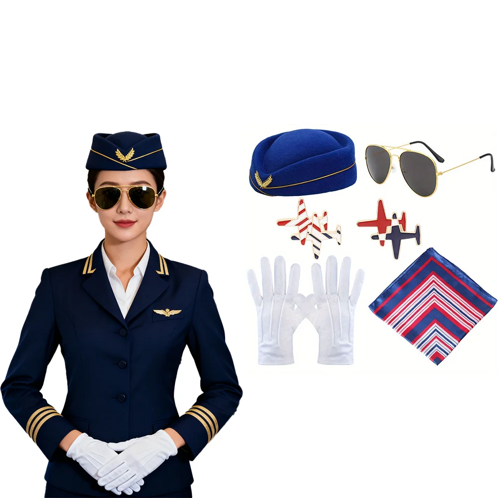 

PESENAR Ролевая игра женских бортпроводщиков с одеждой и головными уборами для бортпроводщиков