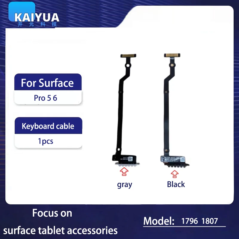 Flexible keyboard cable suitable for Microsoft Surface Pro 5 (1796)/Pro 6, silver black 1807  keyboard ribbon cable spare