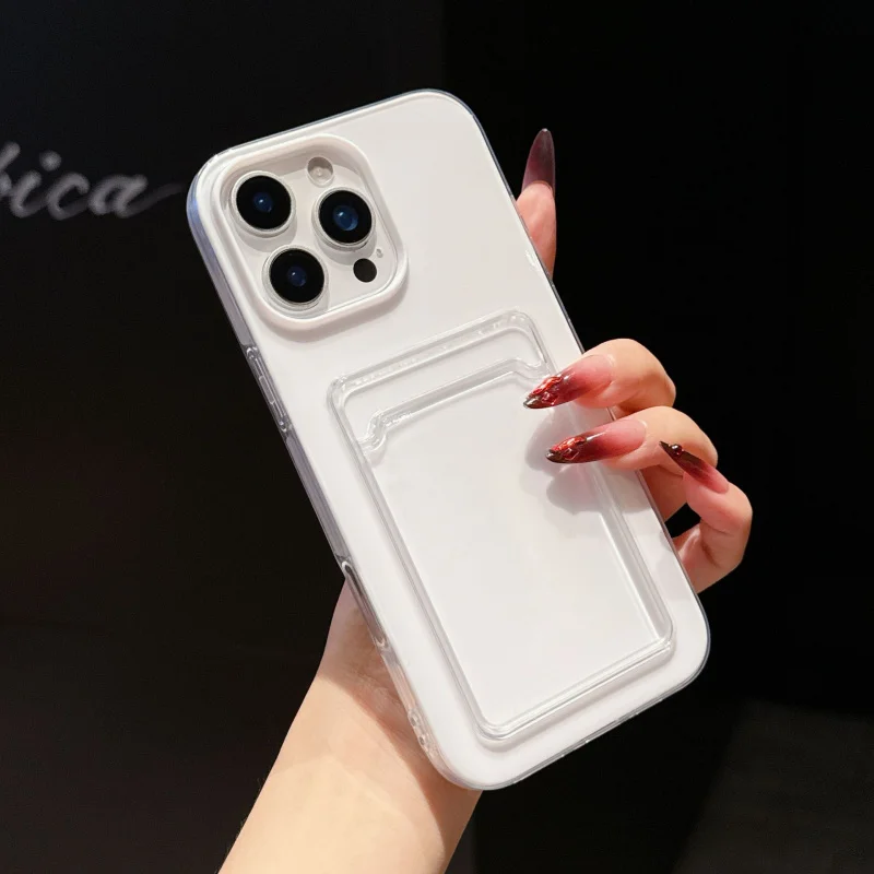 مناسبة آيفون 17/16/115/14/13/12/11 الجلد هلام 2 في 1 بطاقة حزمة حافظة حماية الهاتف