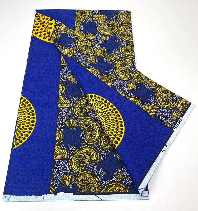 Real African 100% Cotton Veritable Wax Ankara Print Fabric Textile For Dress Dutch Dye Block For Fabrics 6 Yards Sewing