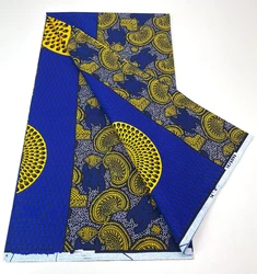 Real African 100% Cotton Veritable Wax Ankara Print Fabric Textile For Dress Dutch Dye Block For Fabrics 6 Yards Sewing