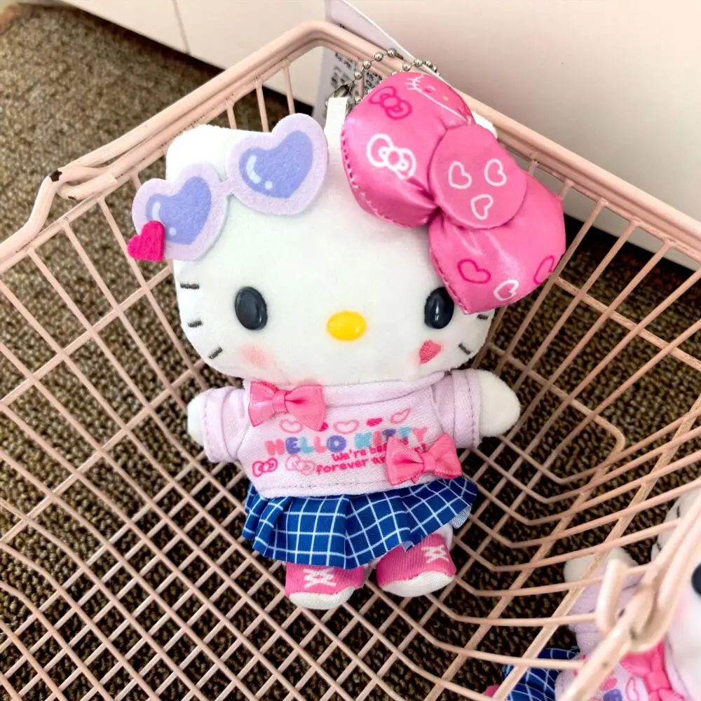 

Sanrio Hello Kitty Stuffed Doll Pendant Keychain Cute Heisei Spice Girl Kitty Cat 2.0 Pendant Keychains Bag Accessories Gifts