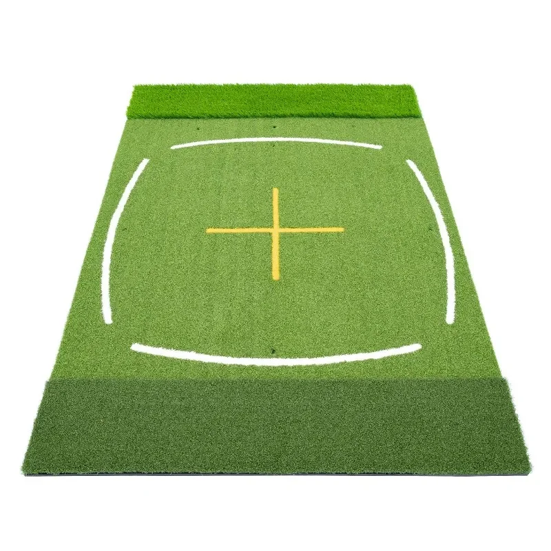 Golf teaching strike mat, driving range dedicated, cross assist