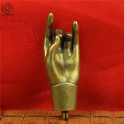 Vintage Pure Copper Blessing Hand Pendants for Necklace Keychains Brass Buddha Hands Key Chains Hanging Trinket Lucky Keyrings