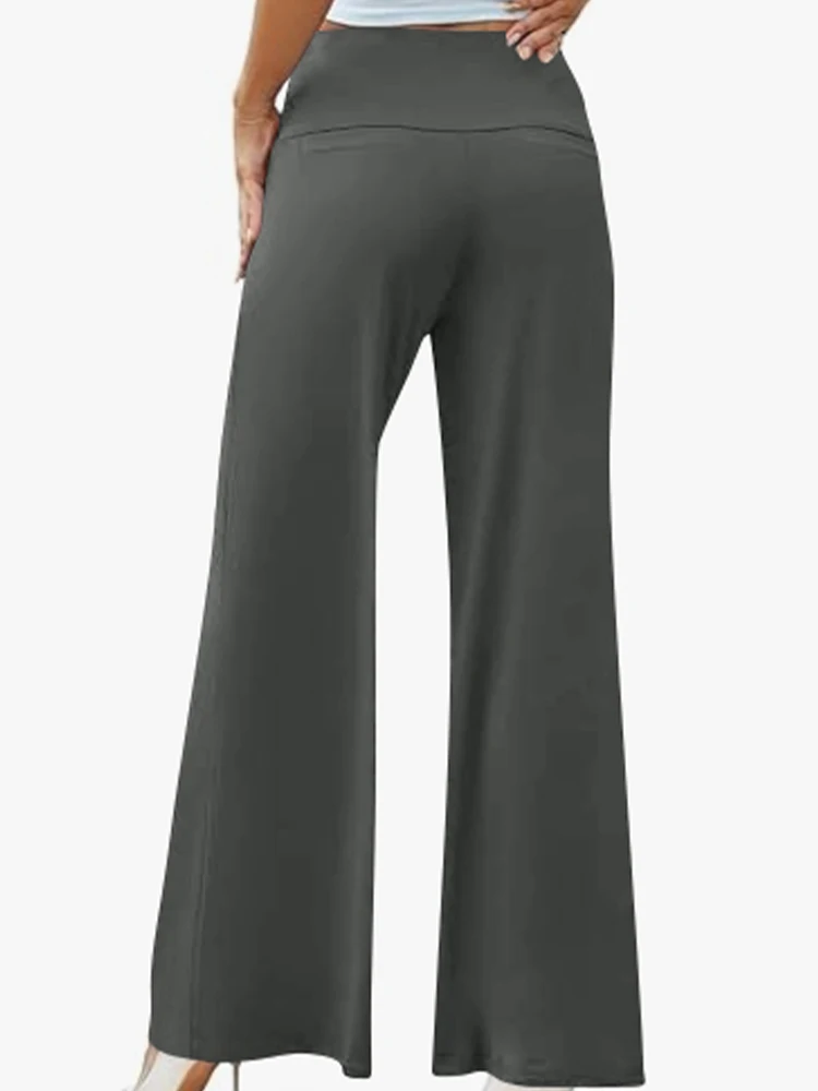 

OQQ женские брюки для йоги с высокой талией, широкие брюки, расклешенные леггинсы с подтяжкой ягодиц, эластичные спортивные брюки для тренировок в тренажерном зале