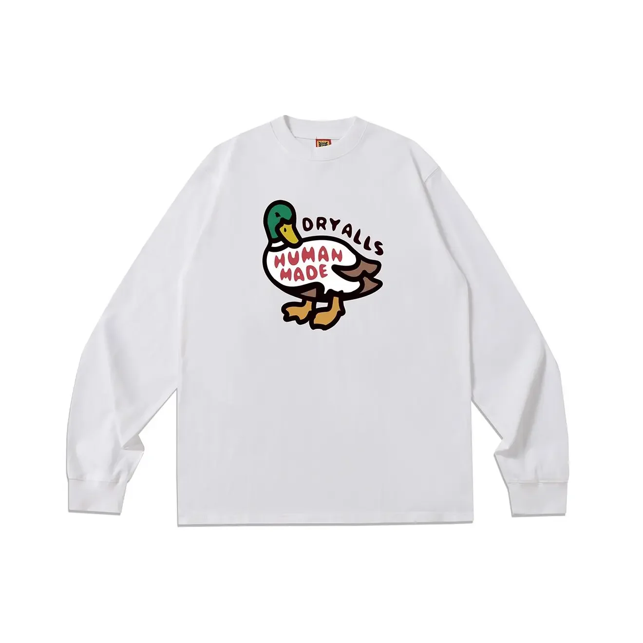Human Made Duck Print Long Sleeve T Shirt Slub Cotton Boxy Fit Streetwear