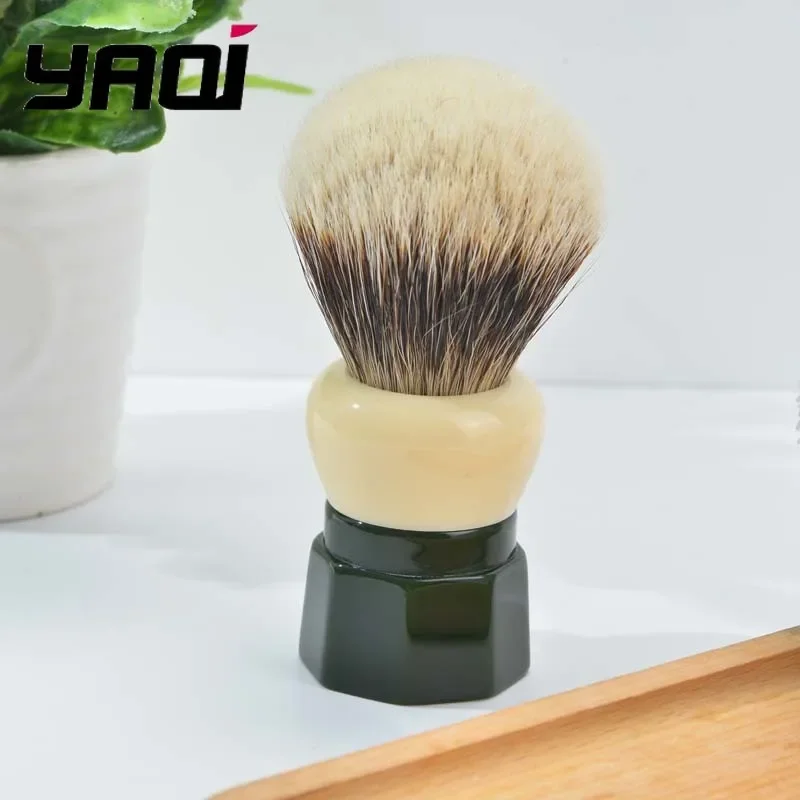 

YAQI 24mm Green Obsidian Two-Band Badger Hair Wet Shaving Brush - Premium Men's Grooming Tool for Smooth Shaving Experience